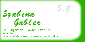 szabina gabler business card